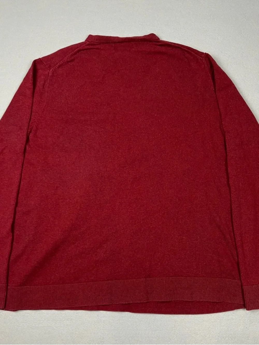 Eddie Bauer Men's TXL Soft Classic Red Cashmere Blend Knit V-Neck Sweatshirt Top